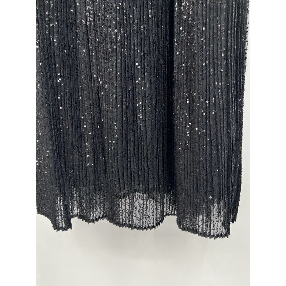 City Chic Luxe NWT Black Sequin Pleated Aurora Fit & Flare Maxi Midi Dress Sz 12 - Picture 5 of 15